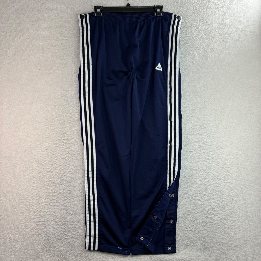 Vintage Adidas Baggy Break Away Track Pants Men S Blue Button Sweatpants 90s